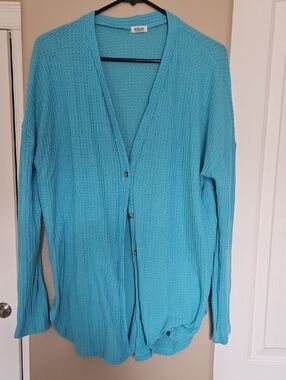 Inherit Turquoise Knit Button Cardigan